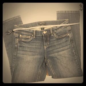 WHBM 2 NOIR slim ankle crop leg denim